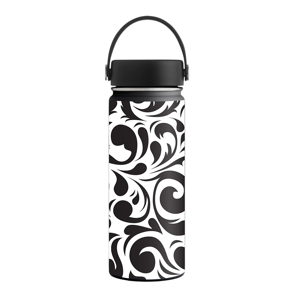 Picture of MightySkins HFWI18-Swirly Black Skin for Hydro Flask 18 oz Wide Mouth - Swirly Black