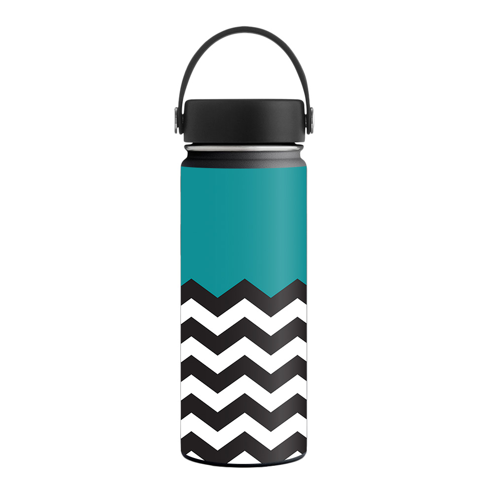 Picture of MightySkins HFWI18-Teal Chevron Skin for Hydro Flask 18 oz Wide Mouth - Teal Chevron