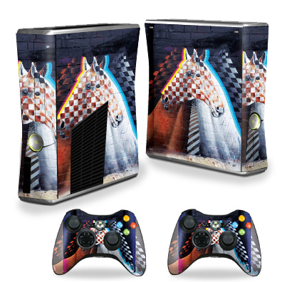 MightySkins XBOX360S-Checkered Horses