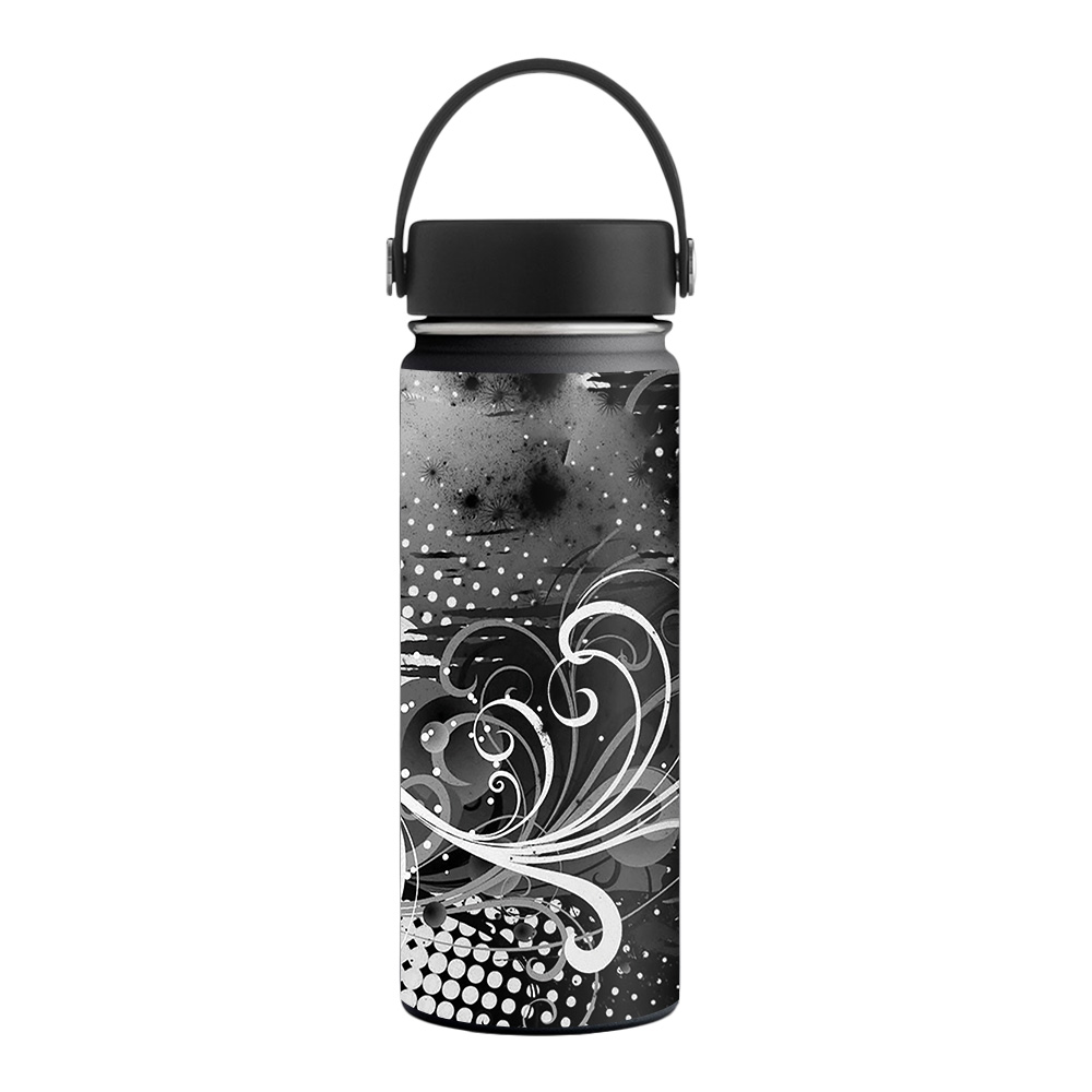 Picture of MightySkins HFWI18-Black Flourish Skin for Hydro Flask 18 oz Wide Mouth - Black Flourish