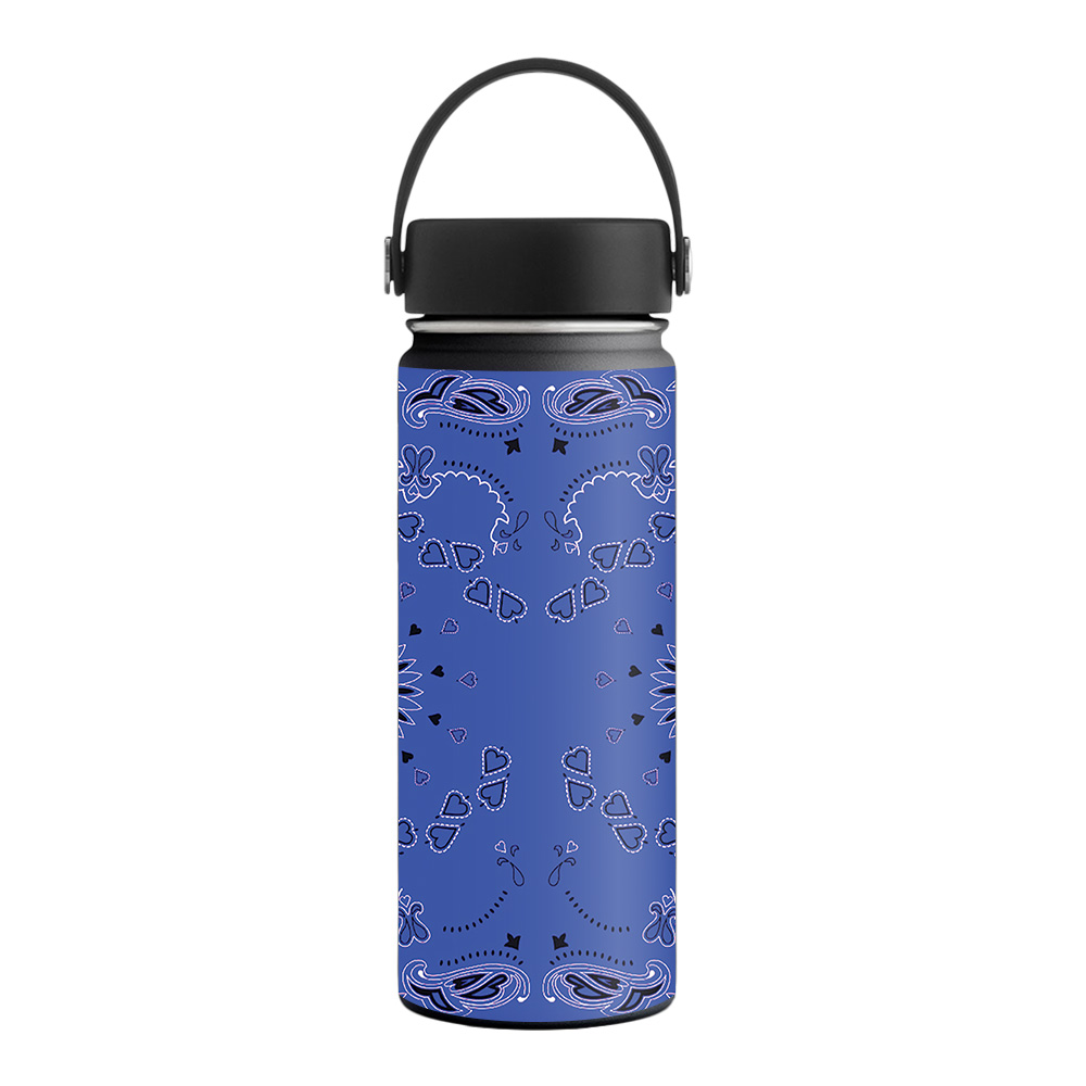 Picture of MightySkins HFWI18-Blue Bandana Skin for Hydro Flask 18 oz Wide Mouth - Blue Bandana