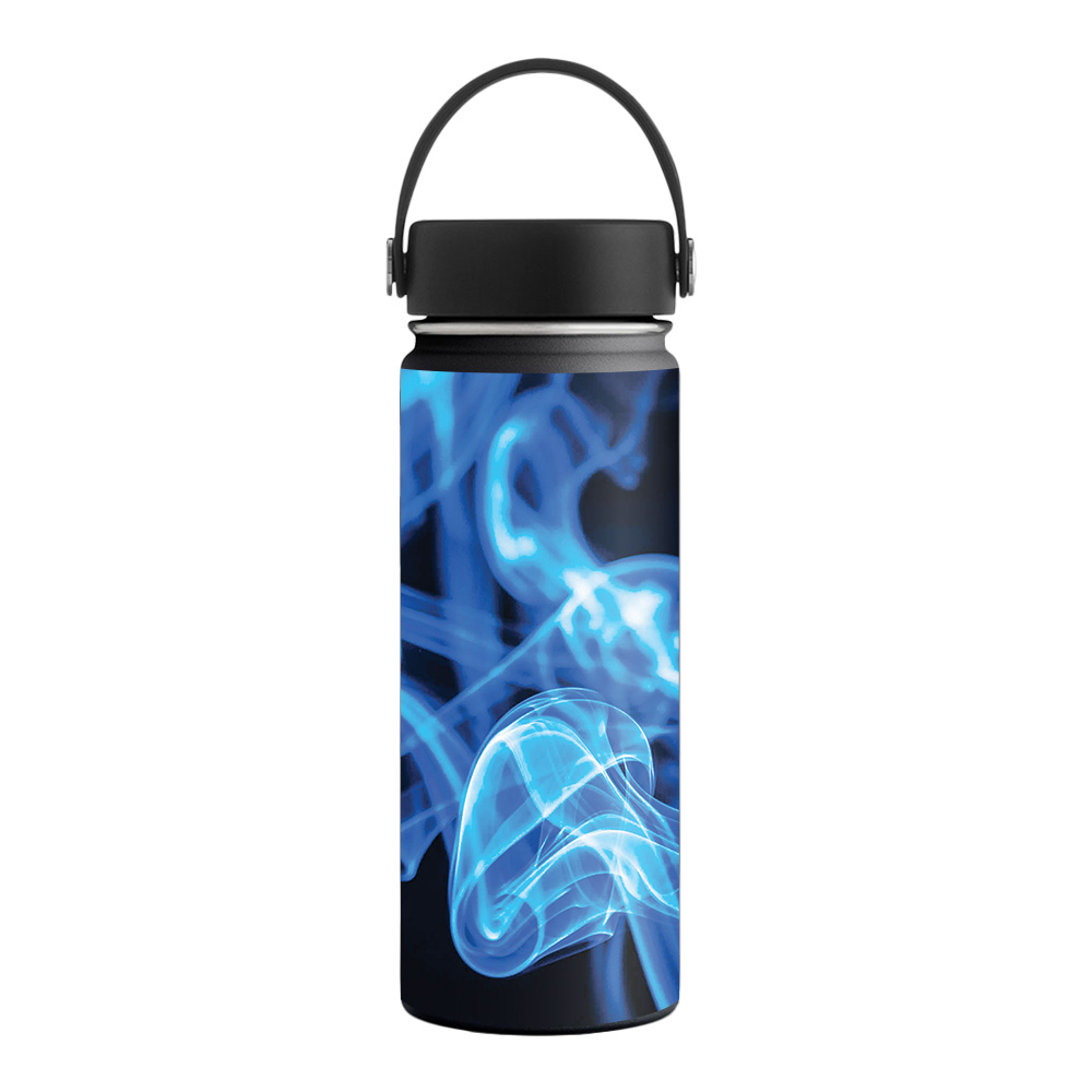 Picture of MightySkins HFWI18-Blue Flames Skin for Hydro Flask 18 oz Wide Mouth - Blue Flames