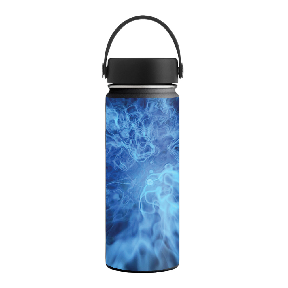 Picture of MightySkins HFWI18-Blue Mystic Flames Skin for Hydro Flask 18 oz Wide Mouth - Blue Mystic Flames