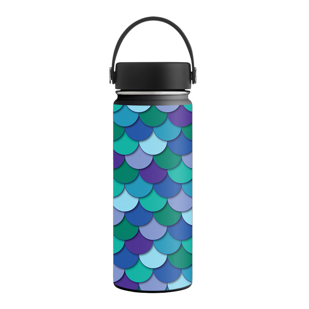 Picture of MightySkins HFWI18-Blue Scales Skin for Hydro Flask 18 oz Wide Mouth - Blue Scales