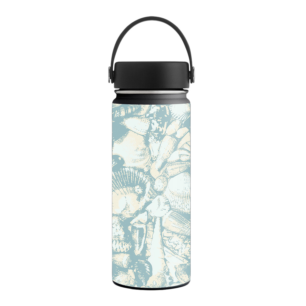 Picture of MightySkins HFWI18-Blue Seashells Skin for Hydro Flask 18 oz Wide Mouth - Blue Seashells