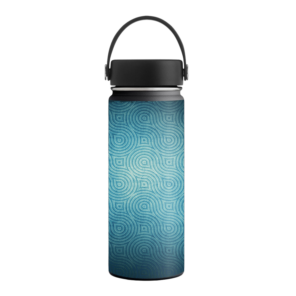 Picture of MightySkins HFWI18-Blue Swirls Skin for Hydro Flask 18 oz Wide Mouth - Blue Swirls