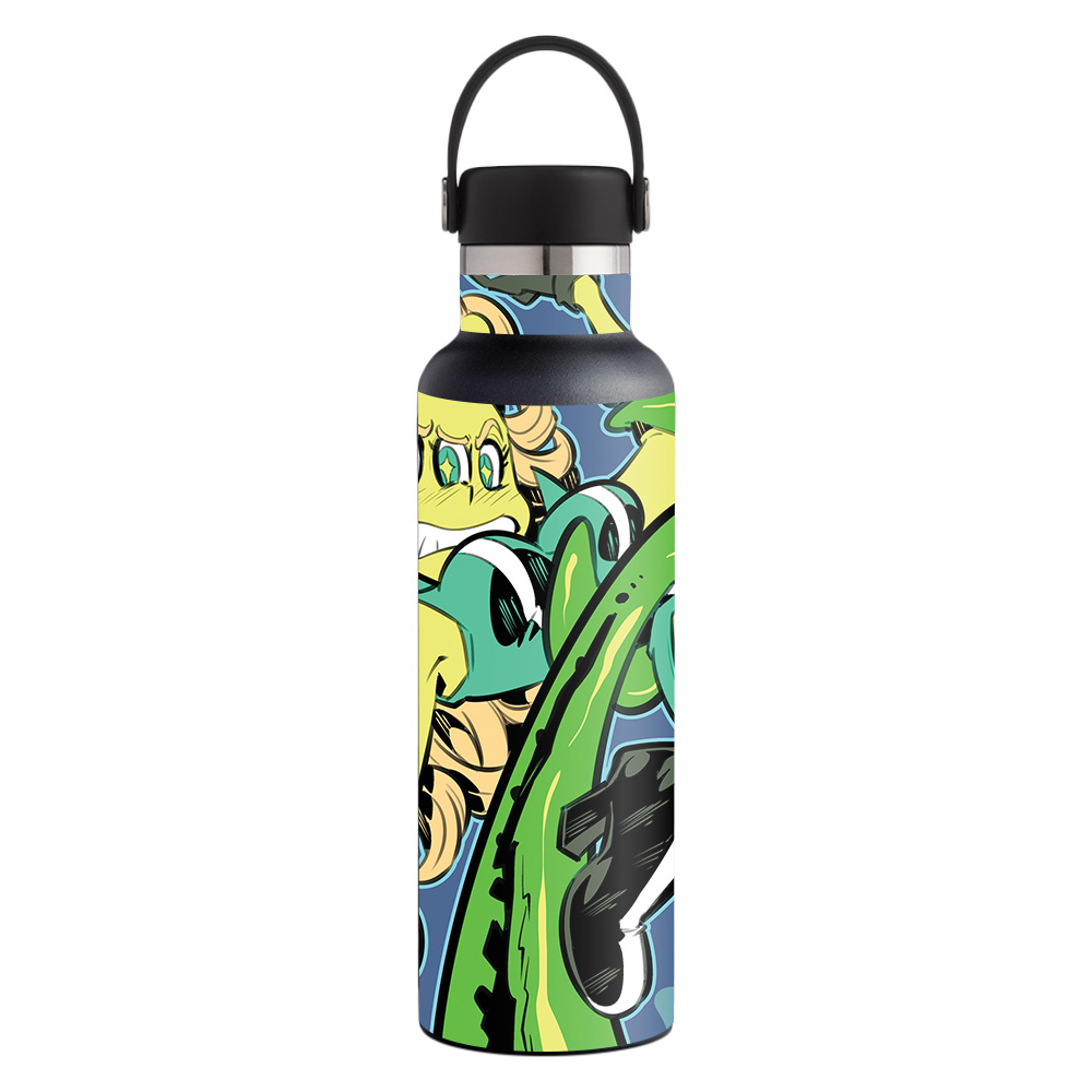 Picture of MightySkins HFST21-Alien Battle Skin for Hydro Flask 21 oz Standard Mouth - Alien Battle