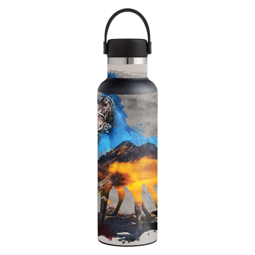 Picture of MightySkins HFST21-Mountain Horses Skin for Hydro Flask 21 oz Standard Mouth - Mountain Horses
