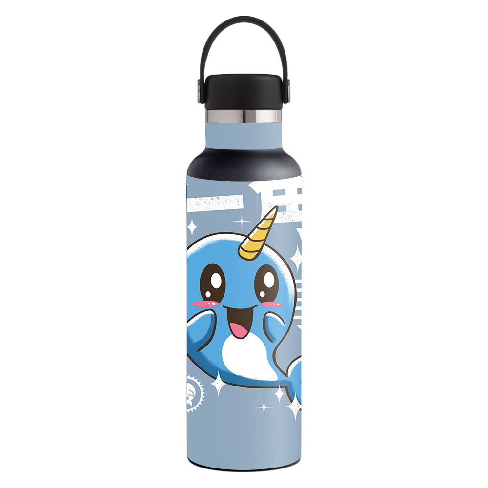 Picture of MightySkins HFST21-Narwhal Kawaii Skin for Hydro Flask 21 oz Standard Mouth - Narwhal Kawaii