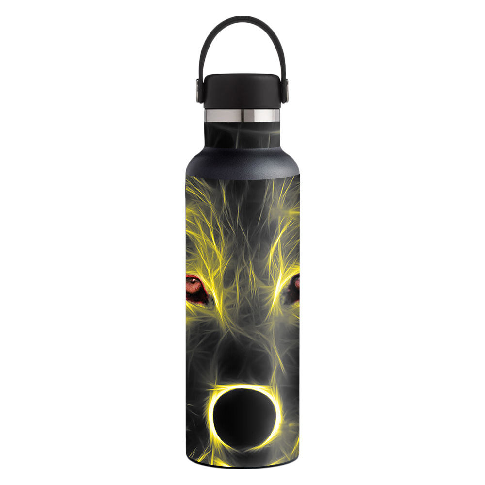 Picture of MightySkins HFST21-Neon Wolf Skin for Hydro Flask 21 oz Standard Mouth - Neon Wolf