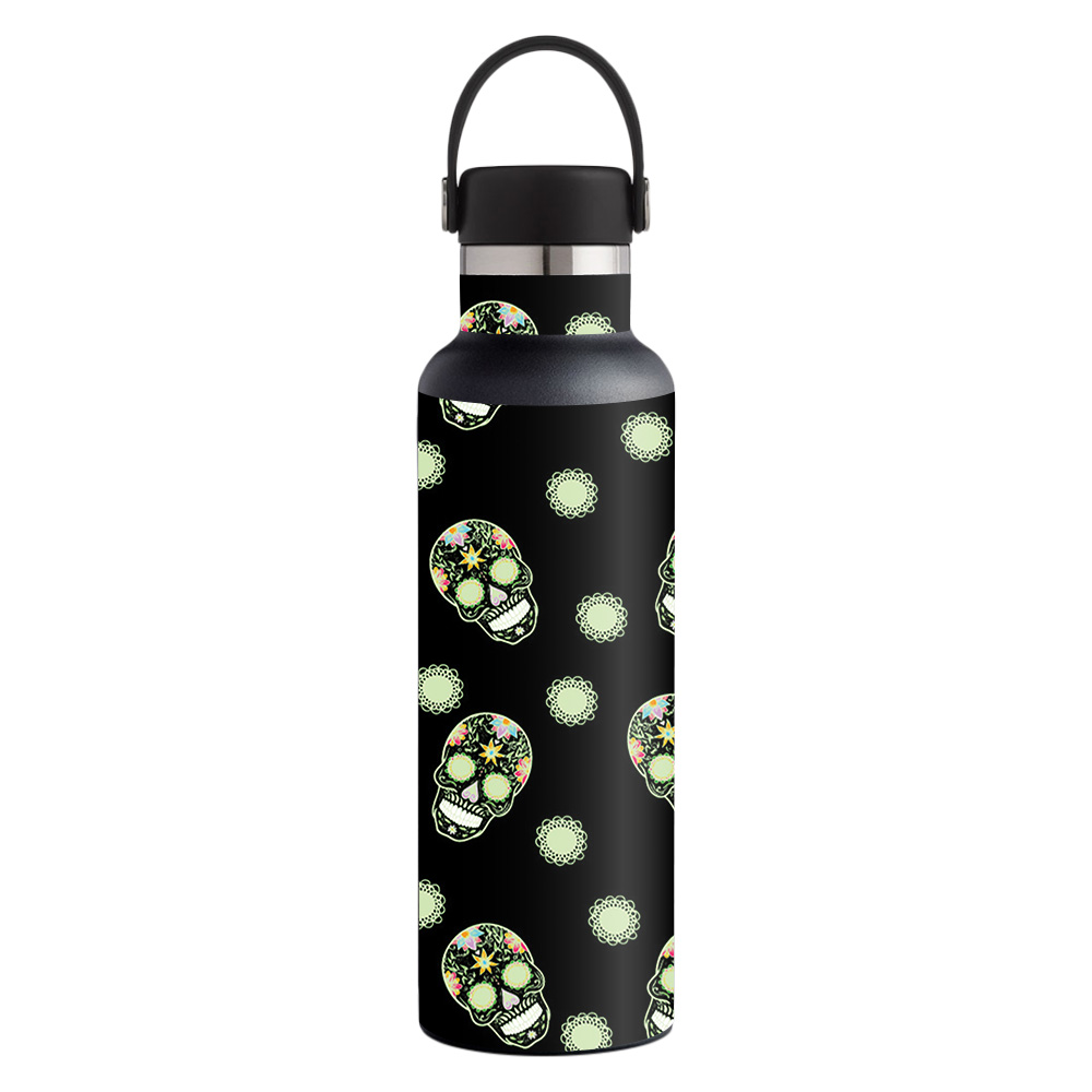 Picture of MightySkins HFST21-Nighttime Skulls Skin for Hydro Flask 21 oz Standard Mouth - Nighttime Skulls
