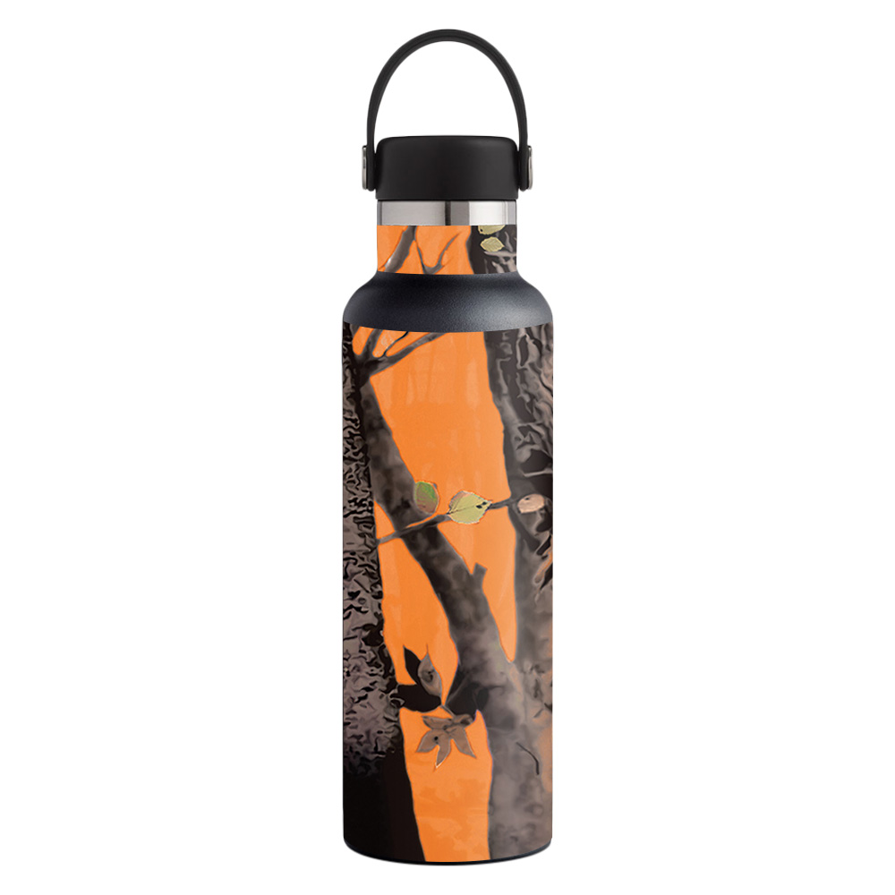 Picture of MightySkins HFST21-Orange Camo Skin for Hydro Flask 21 oz Standard Mouth - Orange Camo