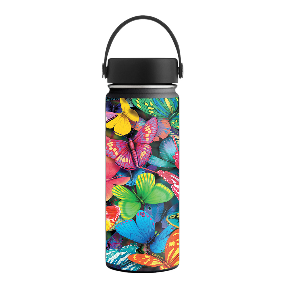 Picture of MightySkins HFWI18-Butterfly Party Skin for Hydro Flask 18 oz Wide Mouth - Butterfly Party