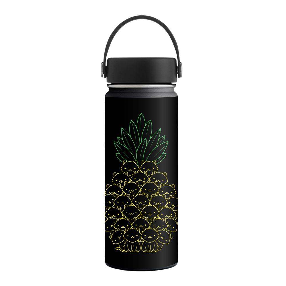 Picture of MightySkins HFWI18-Cat Pineapple Skin for Hydro Flask 18 oz Wide Mouth - Cat Pineapple