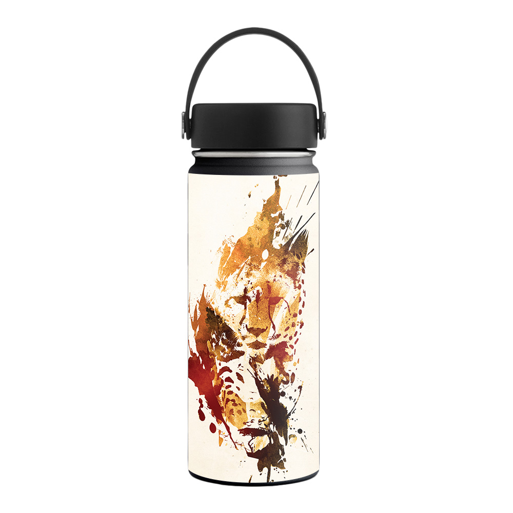 Picture of MightySkins HFWI18-Cheetah Splatter Skin for Hydro Flask 18 oz Wide Mouth - Cheetah Splatter