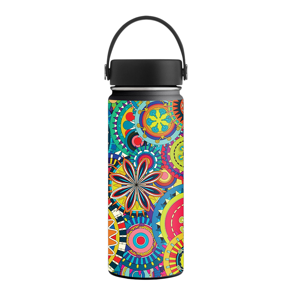 Picture of MightySkins HFWI18-Flower Wheels Skin for Hydro Flask 18 oz Wide Mouth - Flower Wheels