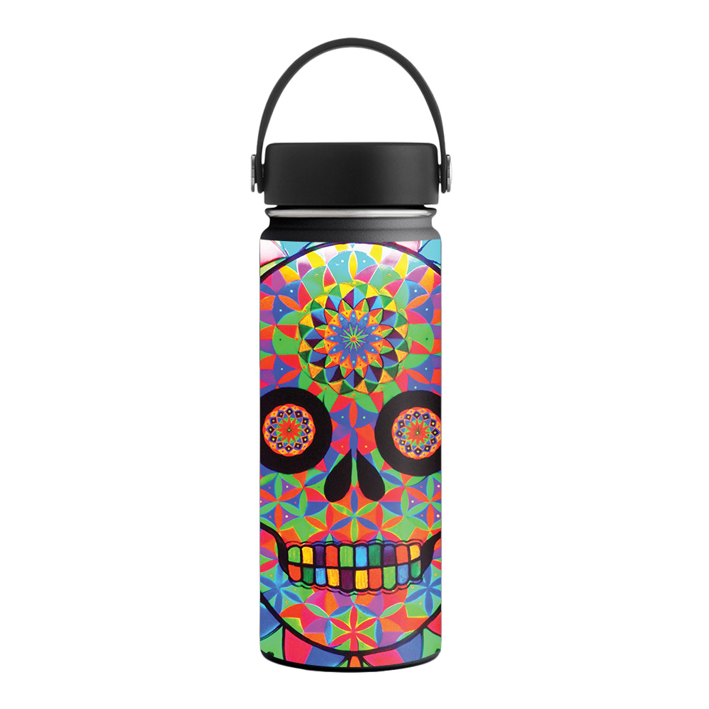 Picture of MightySkins HFWI18-Geo Sugar Skull Skin for Hydro Flask 18 oz Wide Mouth - Geo Sugar Skull