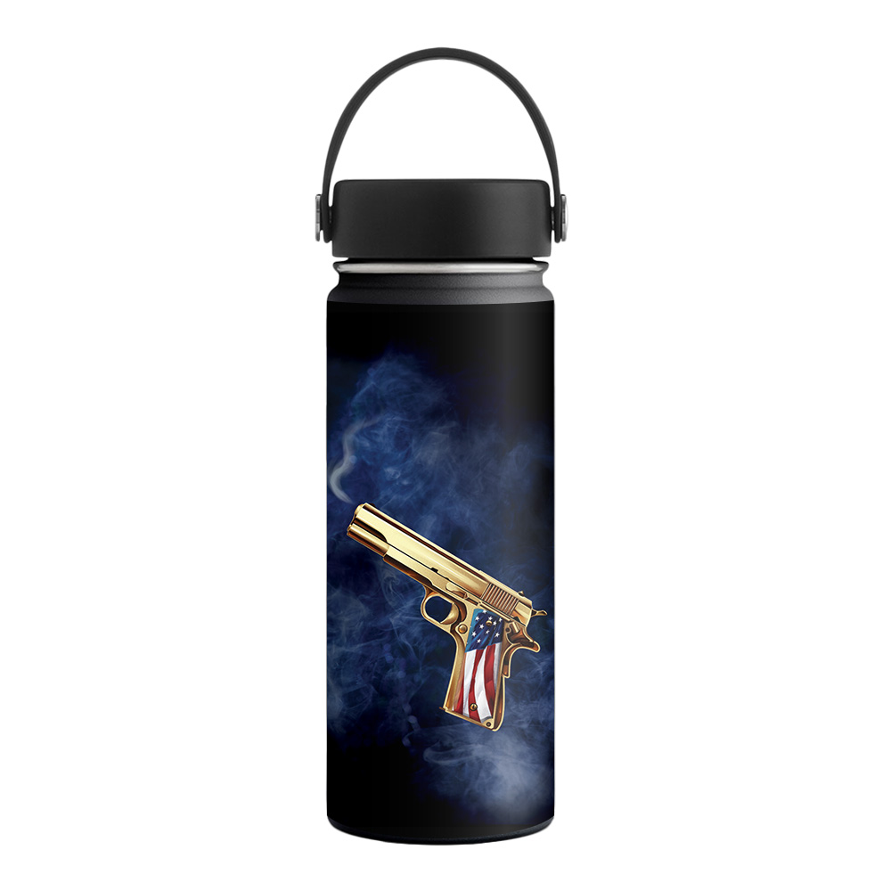 Picture of MightySkins HFWI18-Golden Gun Skin for Hydro Flask 18 oz Wide Mouth - Golden Gun