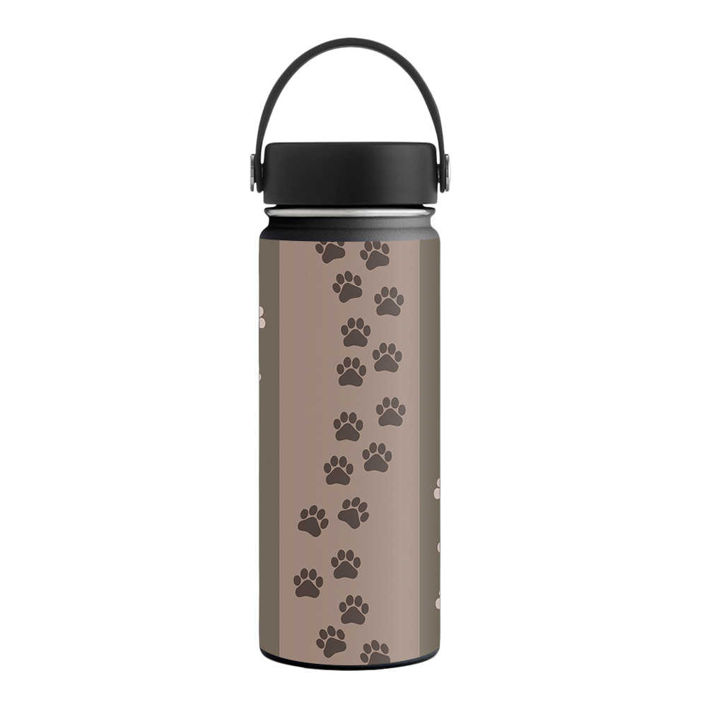 Picture of MightySkins HFWI18-Paw Prints Skin for Hydro Flask 18 oz Wide Mouth - Paw Prints