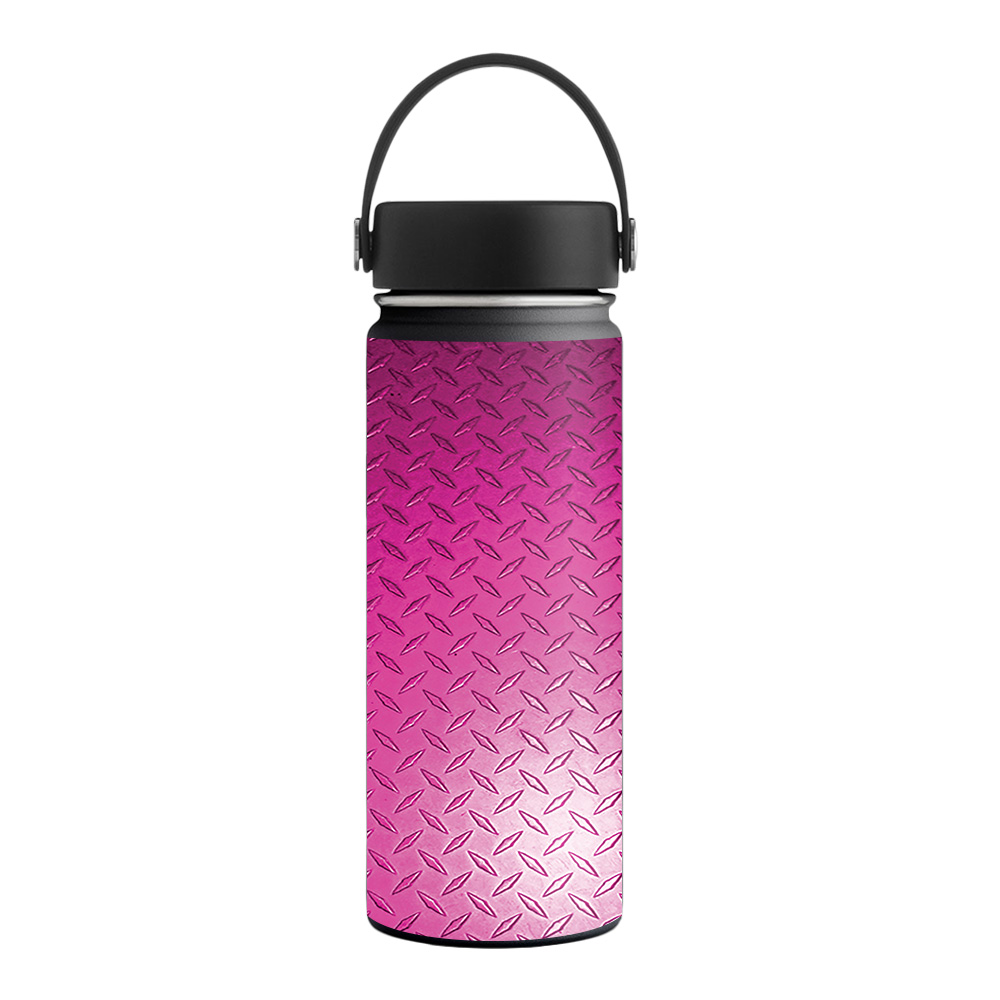 Picture of MightySkins HFWI18-Pink Diamond Plate Skin for Hydro Flask 18 oz Wide Mouth - Pink Diamond Plate