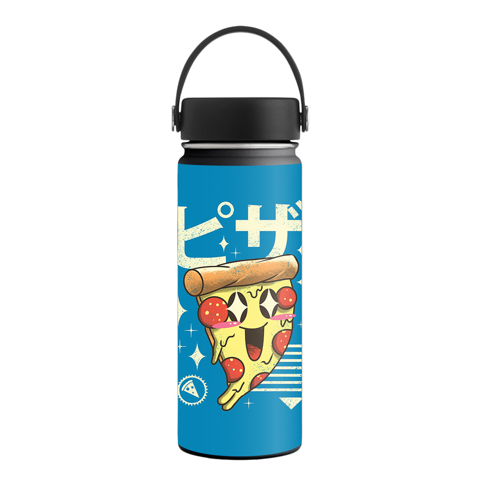 Picture of MightySkins HFWI18-Pizza Kawaii Skin for Hydro Flask 18 oz Wide Mouth - Pizza Kawaii