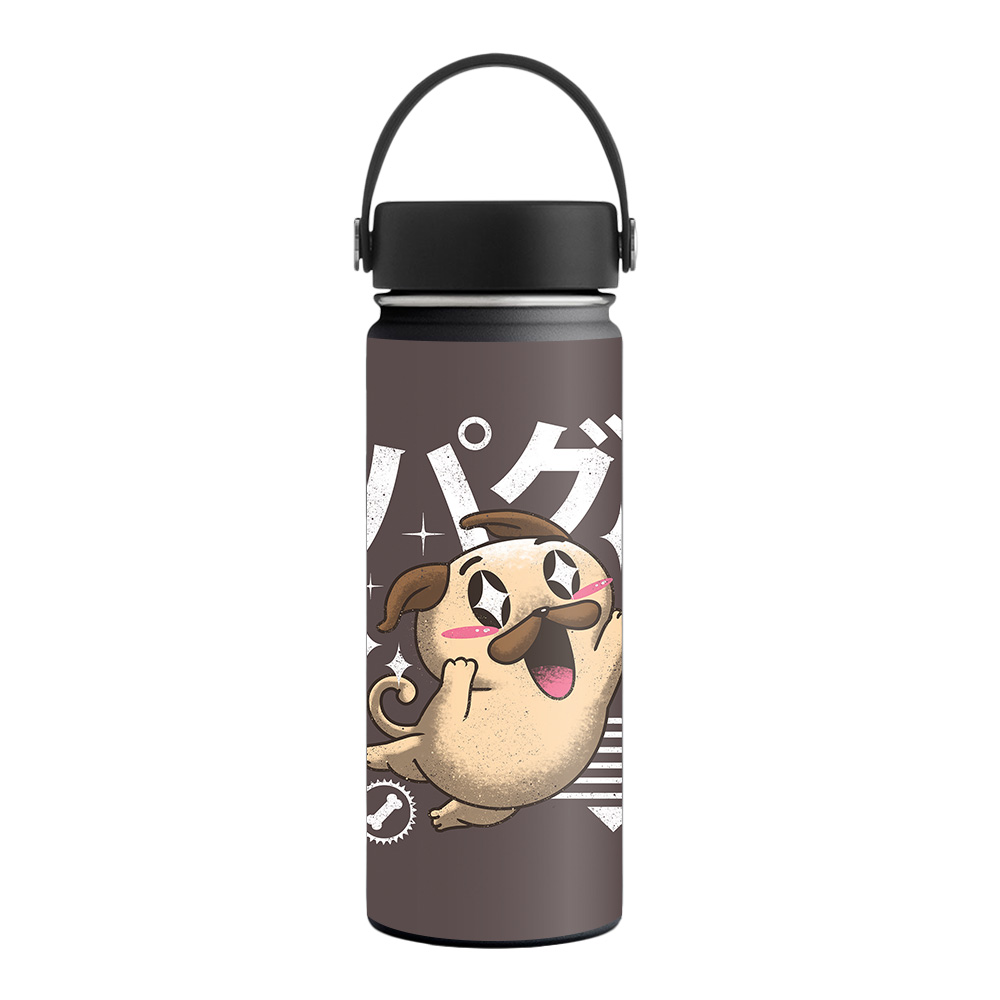 Picture of MightySkins HFWI18-Pug Kawaii Skin for Hydro Flask 18 oz Wide Mouth - Pug Kawaii