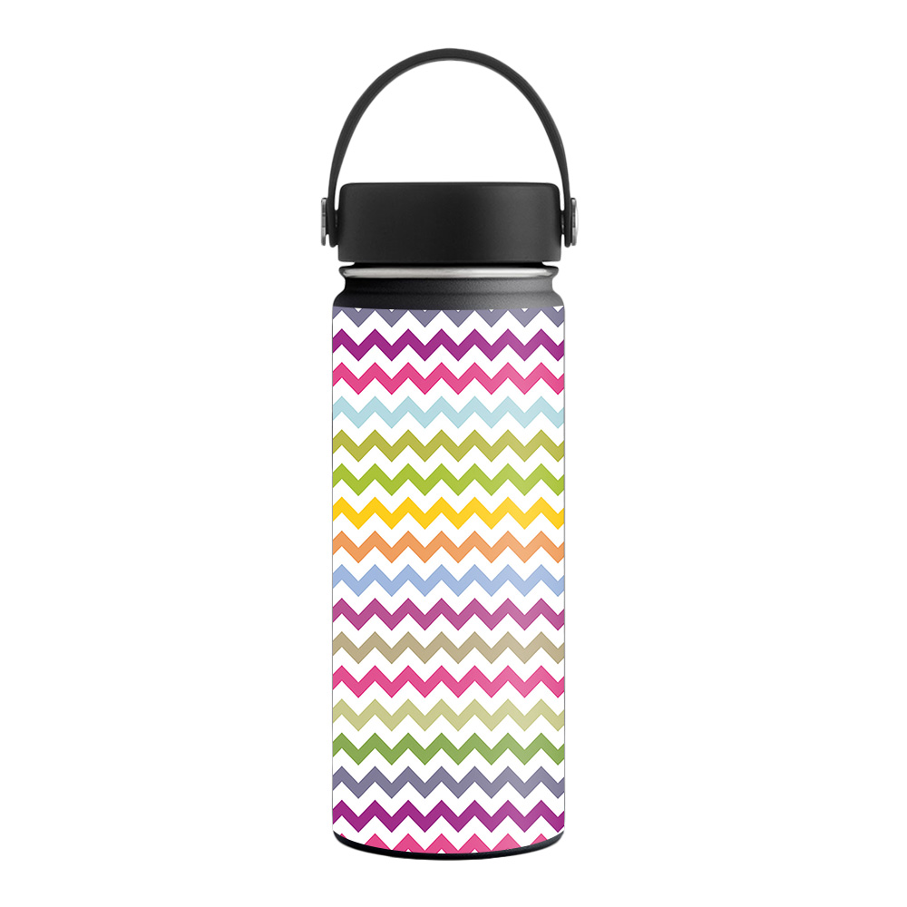 Picture of MightySkins HFWI18-Rainbow Chevron Skin for Hydro Flask 18 oz Wide Mouth - Rainbow Chevron