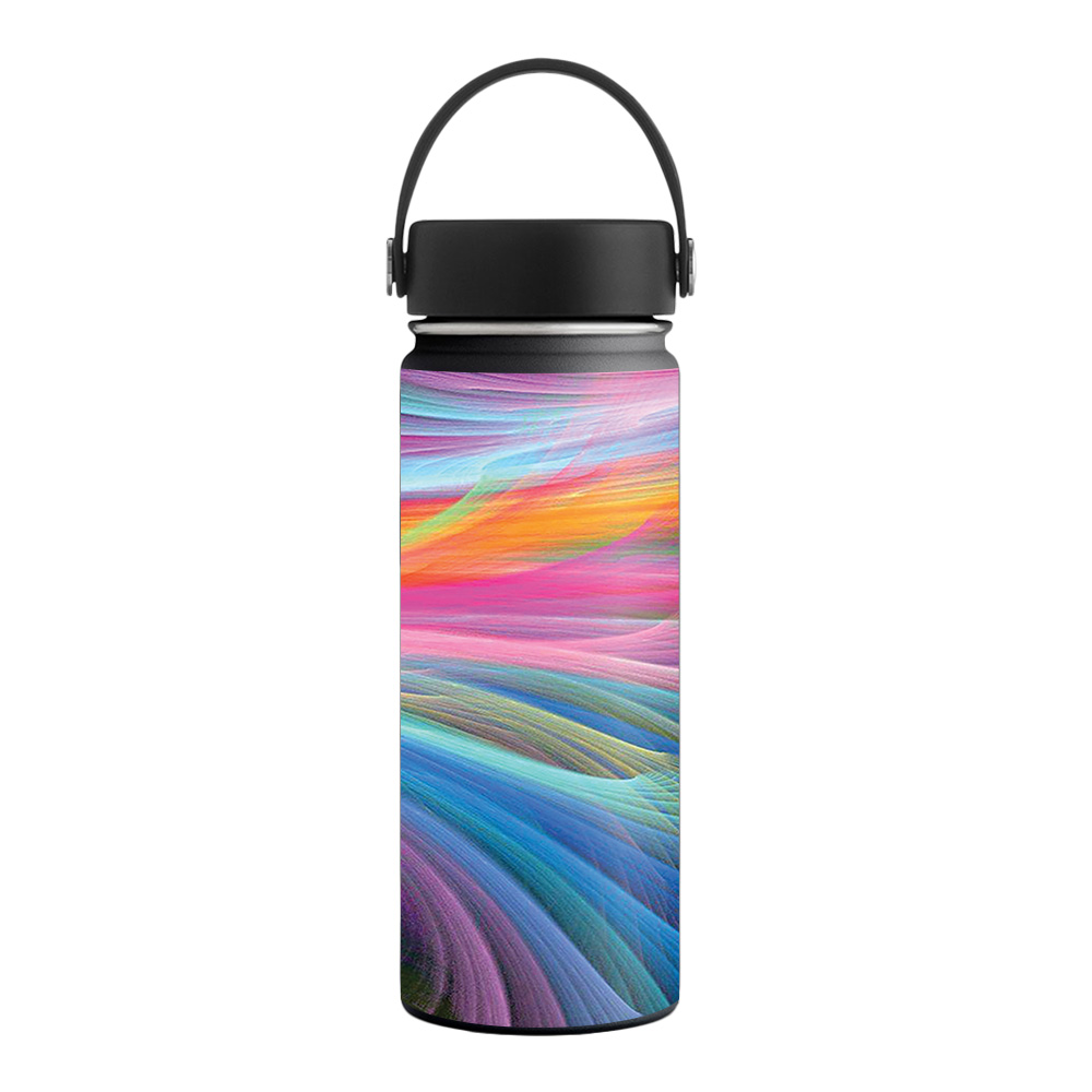 Picture of MightySkins HFWI18-Rainbow Waves Skin for Hydro Flask 18 oz Wide Mouth - Rainbow Waves