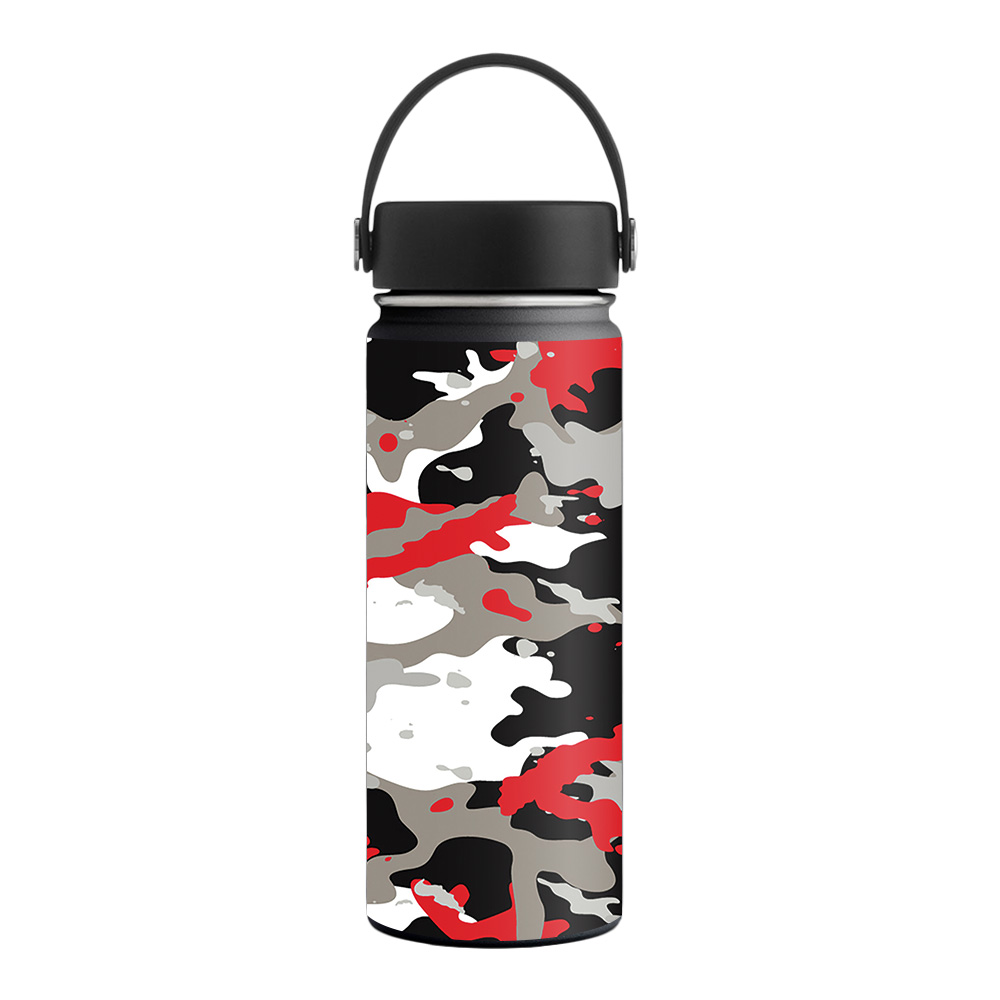 Picture of MightySkins HFWI18-Red Camo Skin for Hydro Flask 18 oz Wide Mouth - Red Camo
