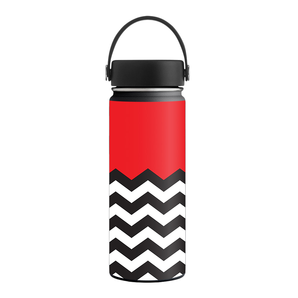 Picture of MightySkins HFWI18-Red Chevron Skin for Hydro Flask 18 oz Wide Mouth - Red Chevron