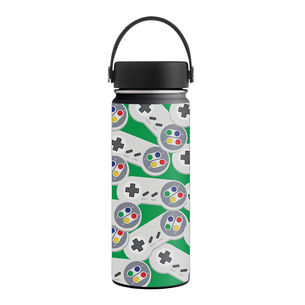 Picture of MightySkins HFWI18-Retro Controllers 1 Skin for Hydro Flask 18 oz Wide Mouth - Retro Controllers 1