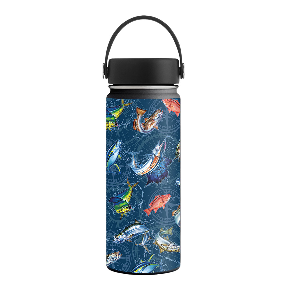 Picture of MightySkins HFWI18-Saltwater Compass Skin for Hydro Flask 18 oz Wide Mouth - Saltwater Compass