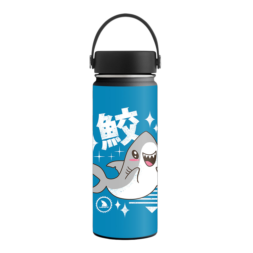 Picture of MightySkins HFWI18-Shark Kawaii Skin for Hydro Flask 18 oz Wide Mouth - Shark Kawaii