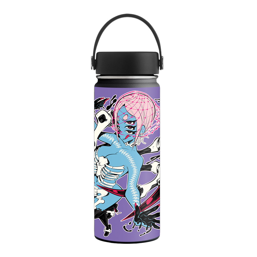 Picture of MightySkins HFWI18-Skeleton Girl Skin for Hydro Flask 18 oz Wide Mouth - Skeleton Girl
