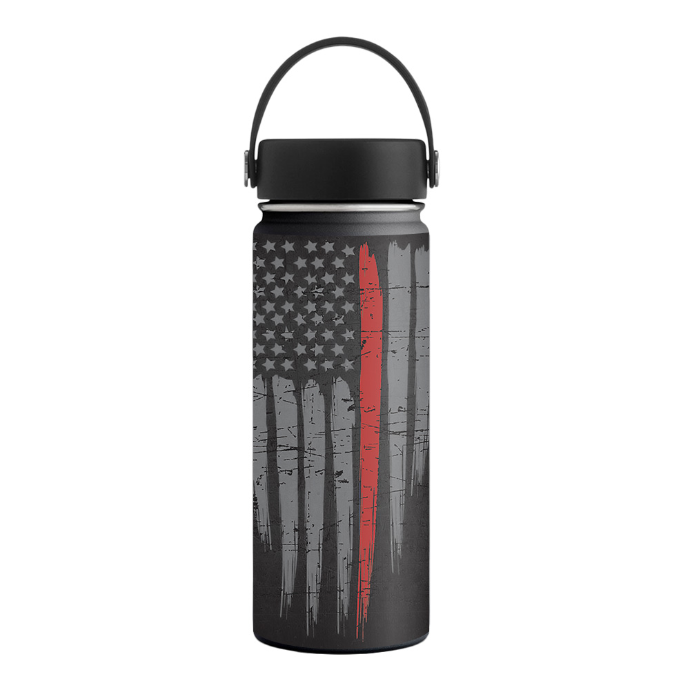 Picture of MightySkins HFWI18-Thin Red Line Skin for Hydro Flask 18 oz Wide Mouth - Thin Red Line