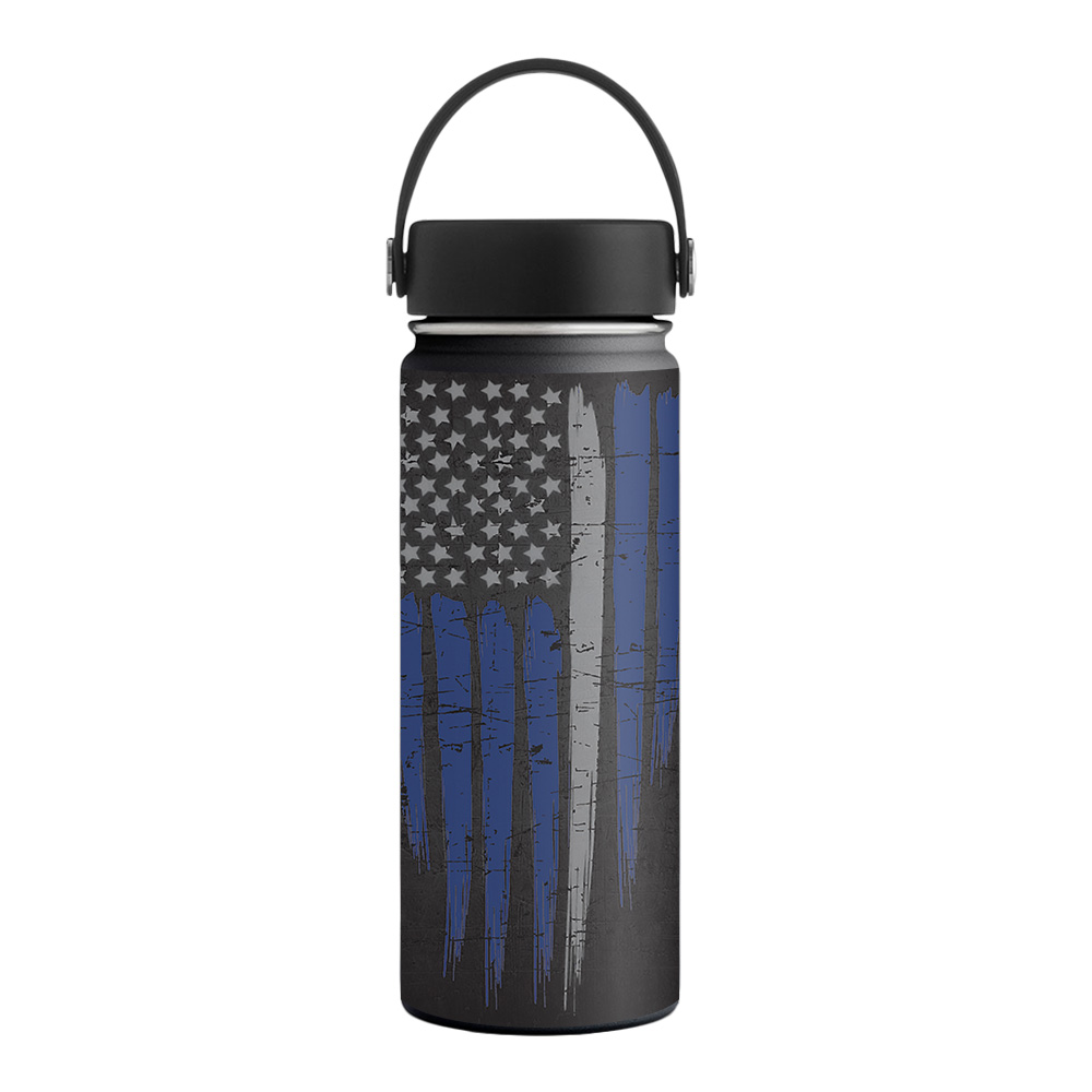 Picture of MightySkins HFWI18-Thin White Line Skin for Hydro Flask 18 oz Wide Mouth - Thin White Line