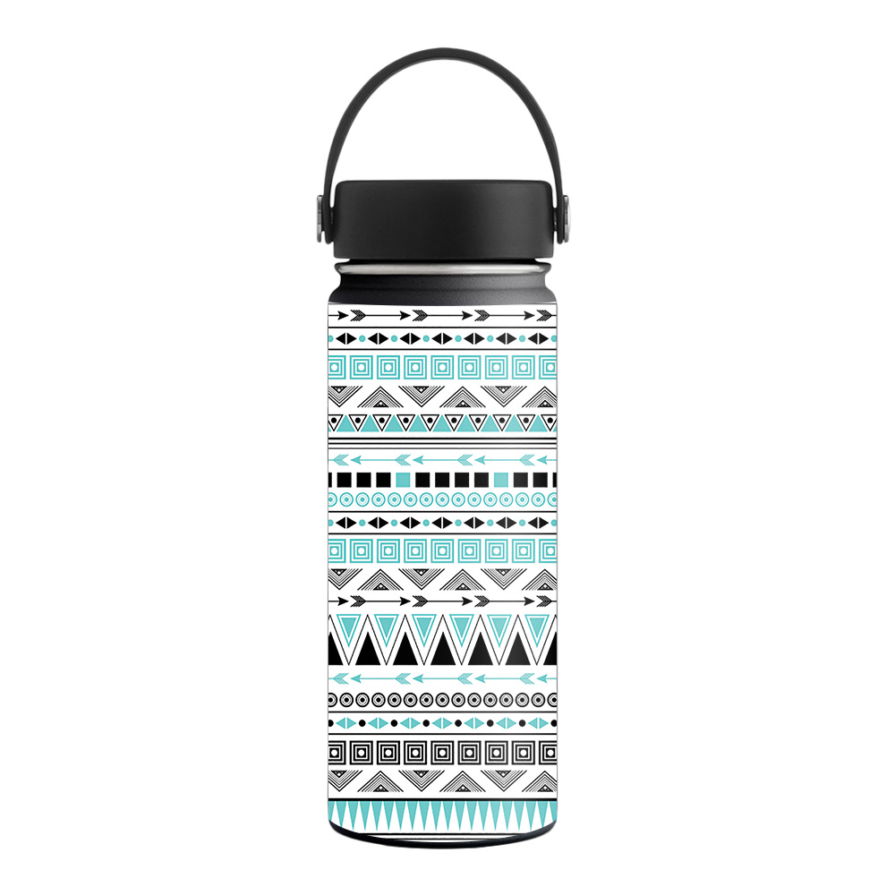 Picture of MightySkins HFWI18-Turquoise Tribal Skin for Hydro Flask 18 oz Wide Mouth - Turquoise Tribal