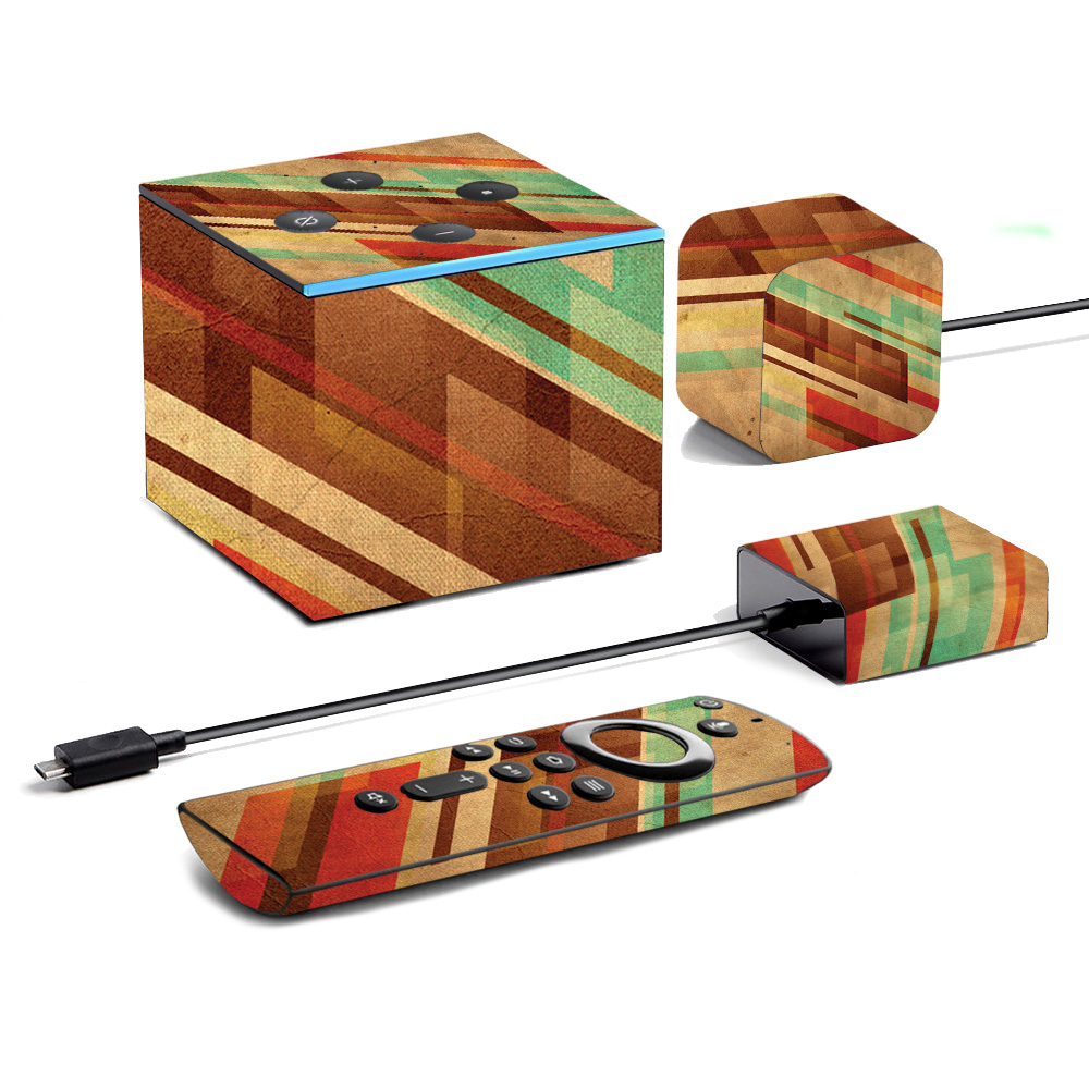 Picture of MightySkins AMFITVCU19-Abstract Wood Skin for Amazon Fire TV Cube 2019 - Abstract Wood