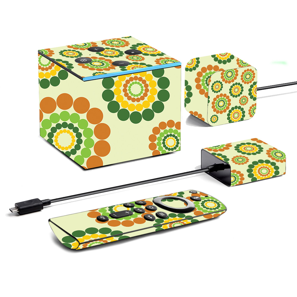 Picture of MightySkins AMFITVCU19-Hippie Flowers Skin for Amazon Fire TV Cube 2019 - Hippie Flowers
