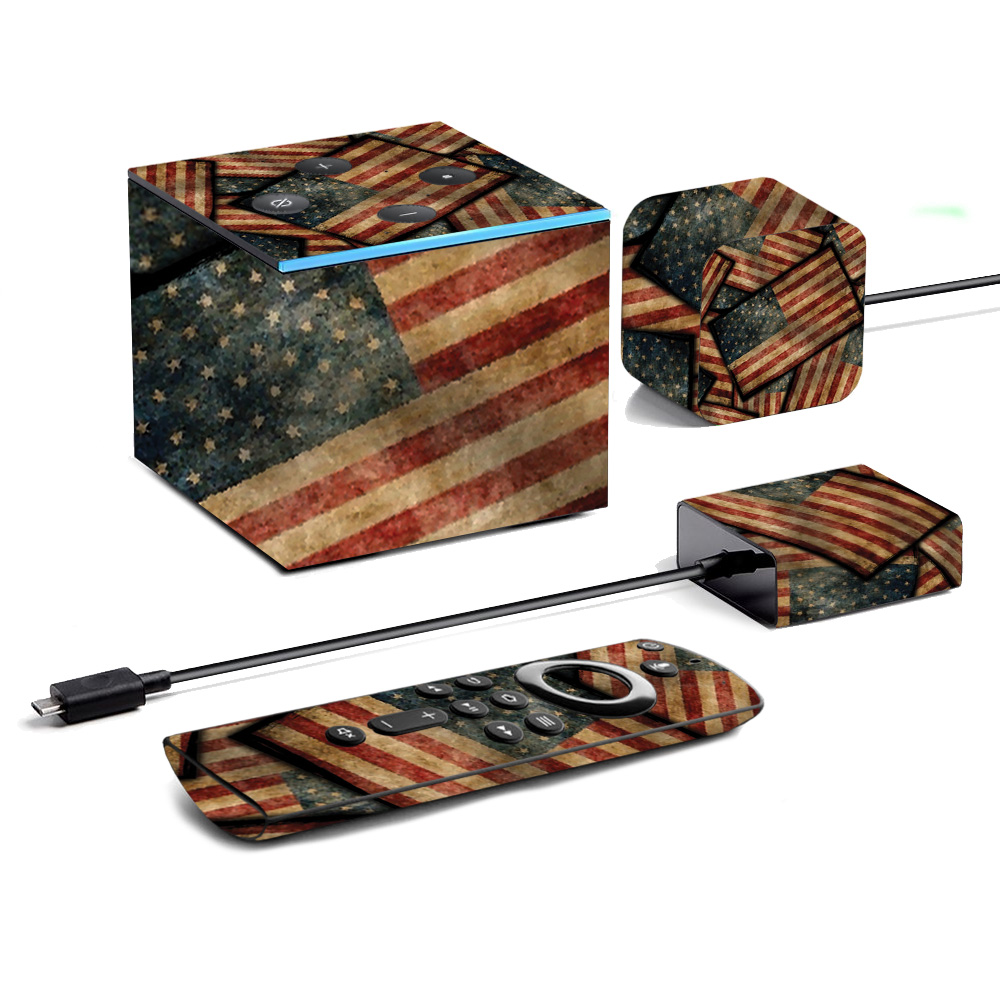 Picture of MightySkins AMFITVCU19-Vintage American Skin for Amazon Fire TV Cube 2019 - Vintage American