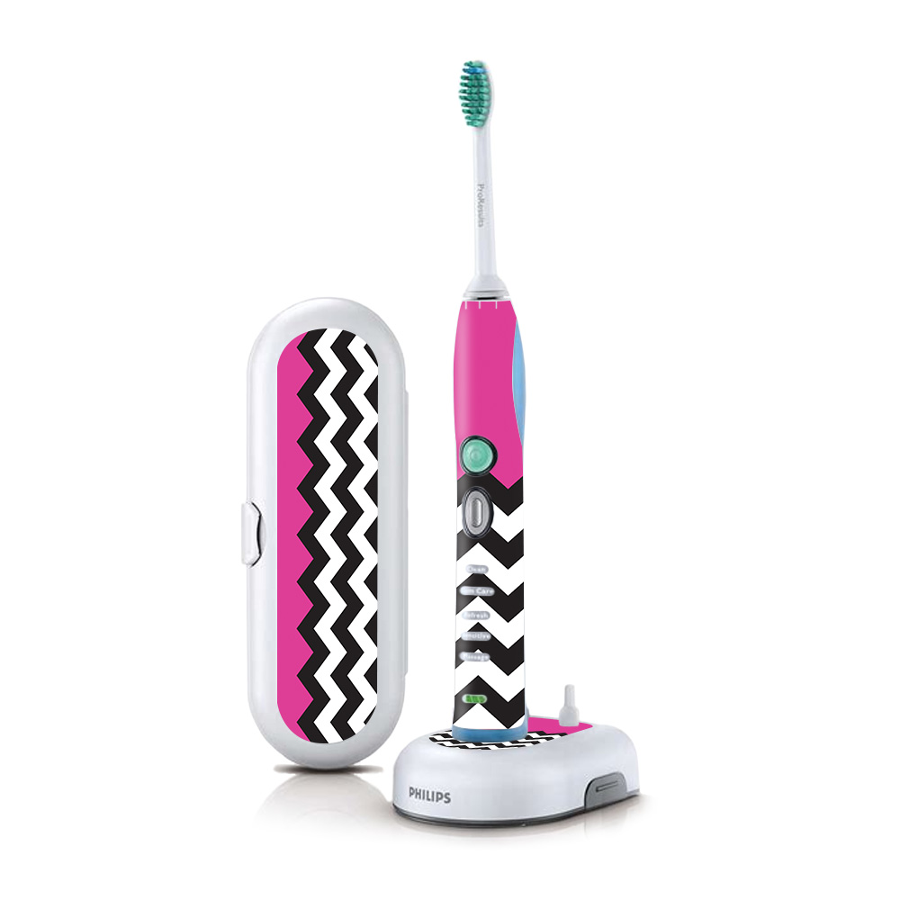 PHSOFX7-Hot Pink Chevron Skin for Philips Sonicare 7 Series Flexcare Plus Rechargeable - Hot Pink Chevron -  MightySkins