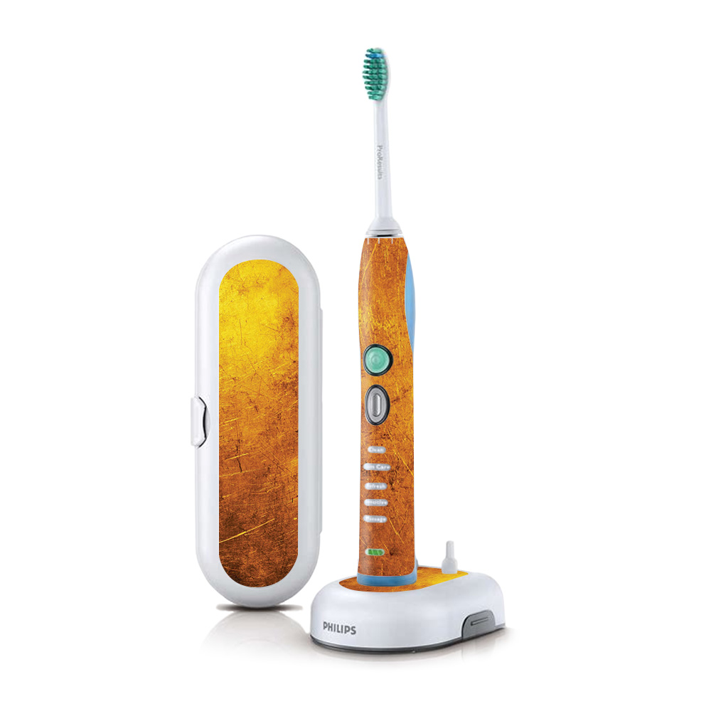 Picture of MightySkins PHSOFX7-Textured Gold Skin for Philips Sonicare 7 Series Flexcare Plus Rechargeable - Textured Gold