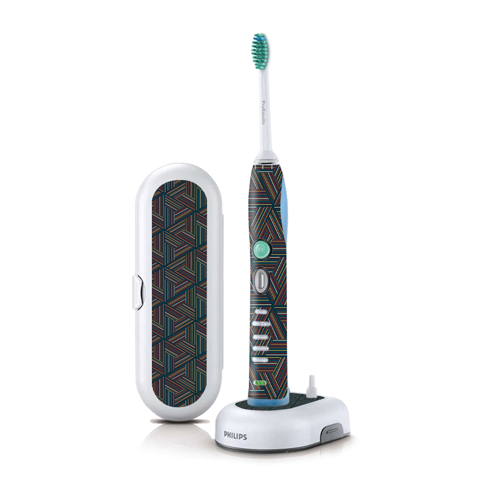 Picture of MightySkins PHSOFX7-Triangle Stripes Skin for Philips Sonicare 7 Series Flexcare Plus Rechargeable - Triangle Stripes