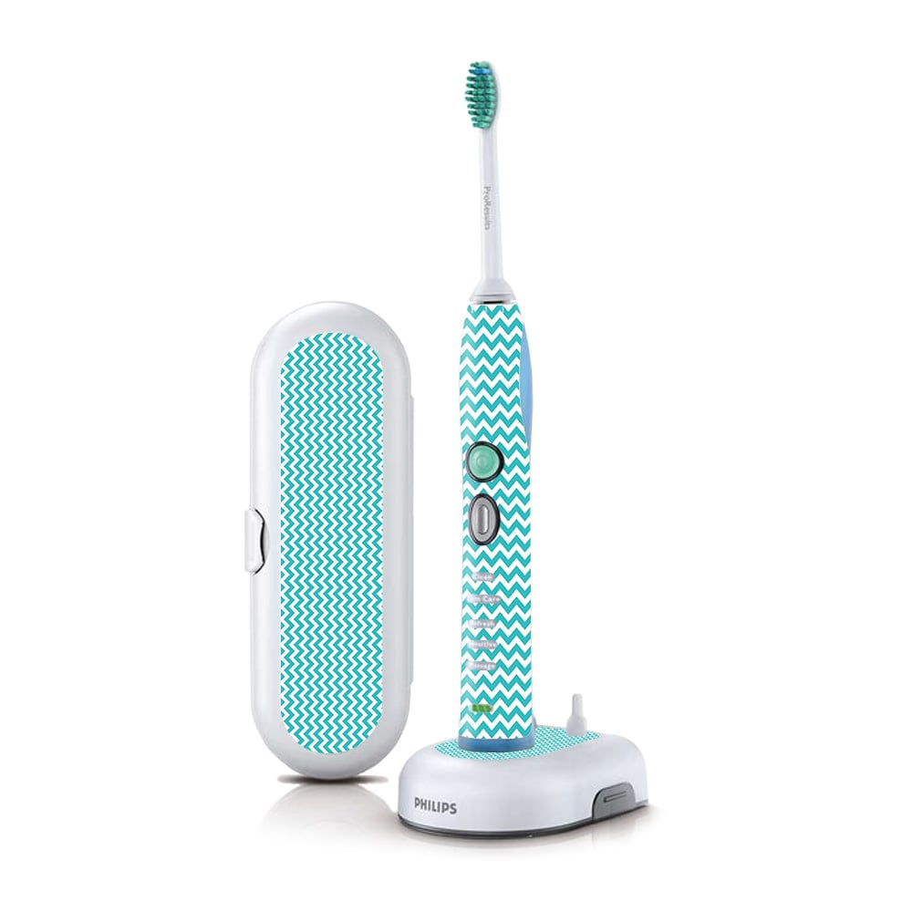 Picture of MightySkins PHSOFX7-Turquoise Chevron Skin for Philips Sonicare 7 Series Flexcare Plus Rechargeable - Turquoise Chevron
