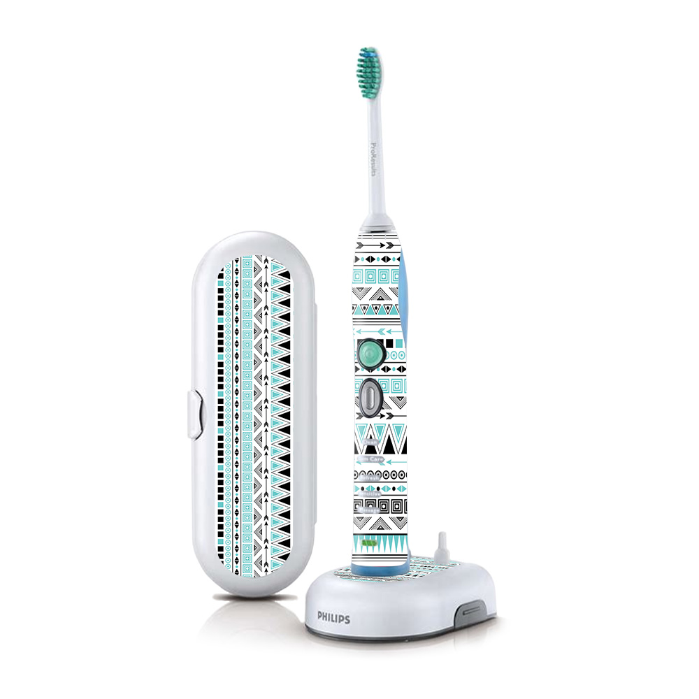 Picture of MightySkins PHSOFX7-Turquoise Tribal Skin for Philips Sonicare 7 Series Flexcare Plus Rechargeable - Turquoise Tribal