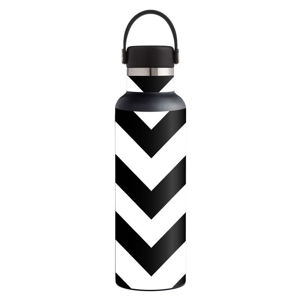 Picture of MightySkins HFST21-Black Chevron Skin for Hydro Flask 21 oz Standard Mouth - Black Chevron