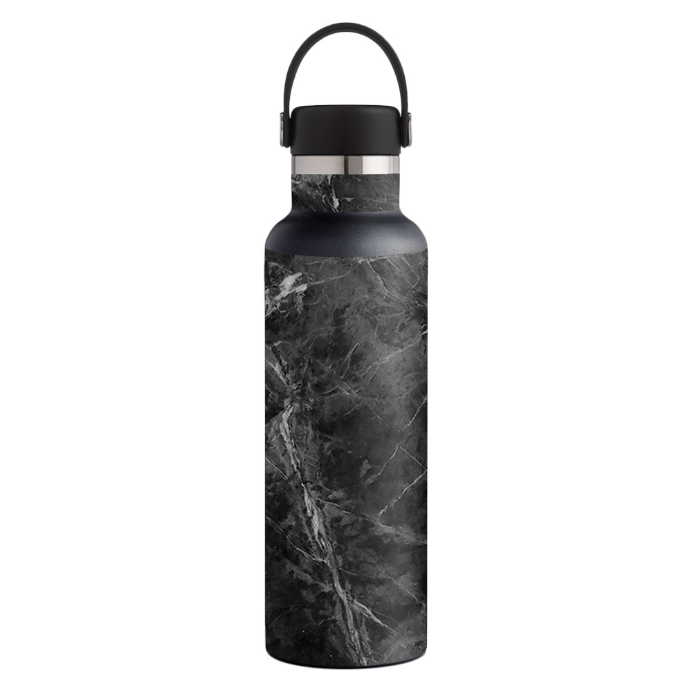Picture of MightySkins HFST21-Black Marble Skin for Hydro Flask 21 oz Standard Mouth - Black Marble