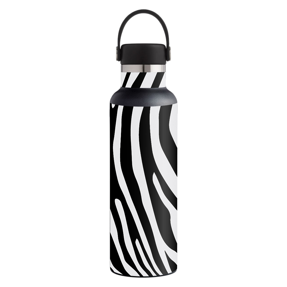 Picture of MightySkins HFST21-Black Zebra Skin for Hydro Flask 21 oz Standard Mouth - Black Zebra