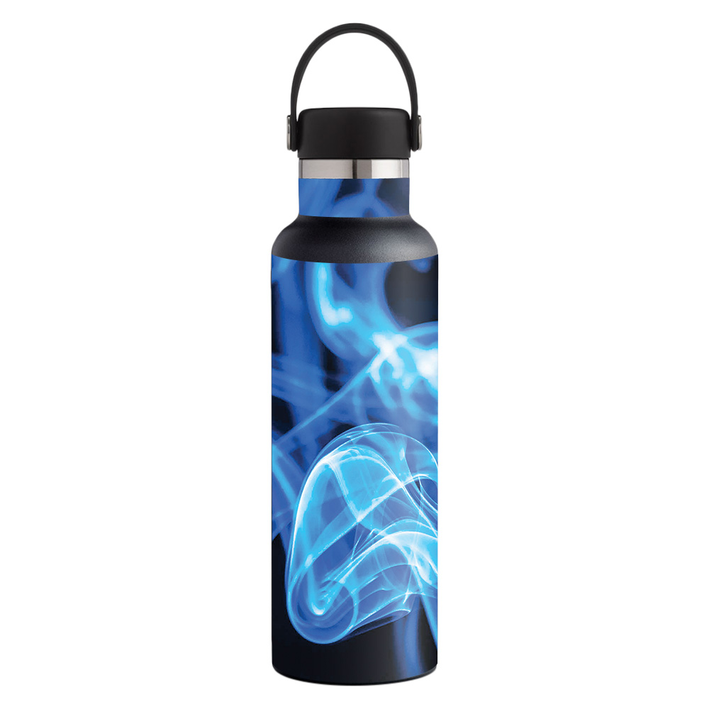 Picture of MightySkins HFST21-Blue Flames Skin for Hydro Flask 21 oz Standard Mouth - Blue Flames