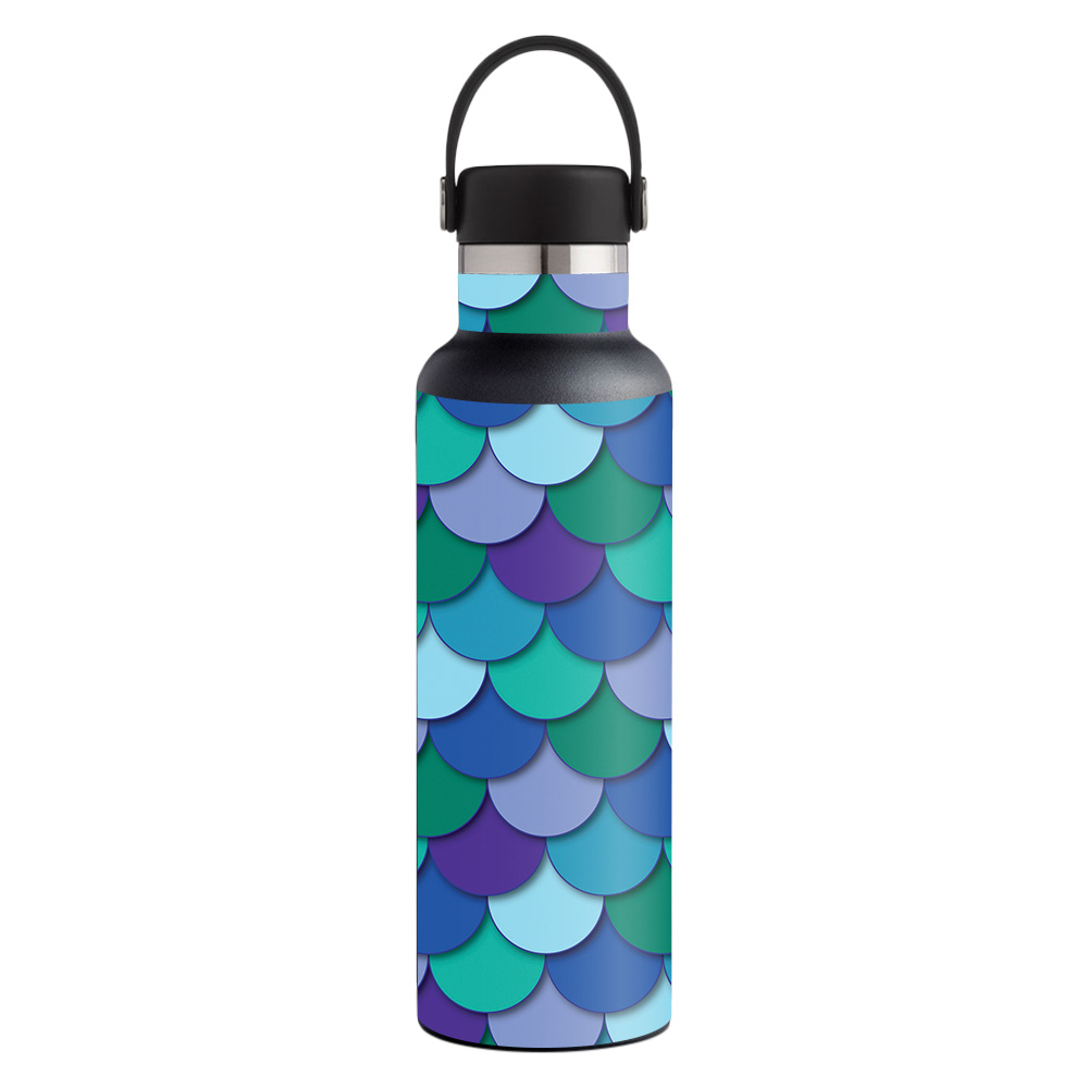 Picture of MightySkins HFST21-Blue Scales Skin for Hydro Flask 21 oz Standard Mouth - Blue Scales